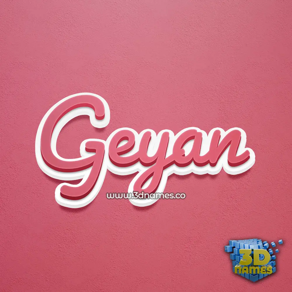geyan in Red Scribble style - 3D name wallpaper