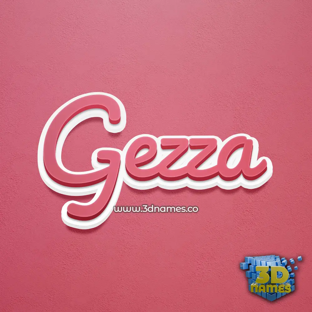 gezza in Red Scribble style - 3D name wallpaper