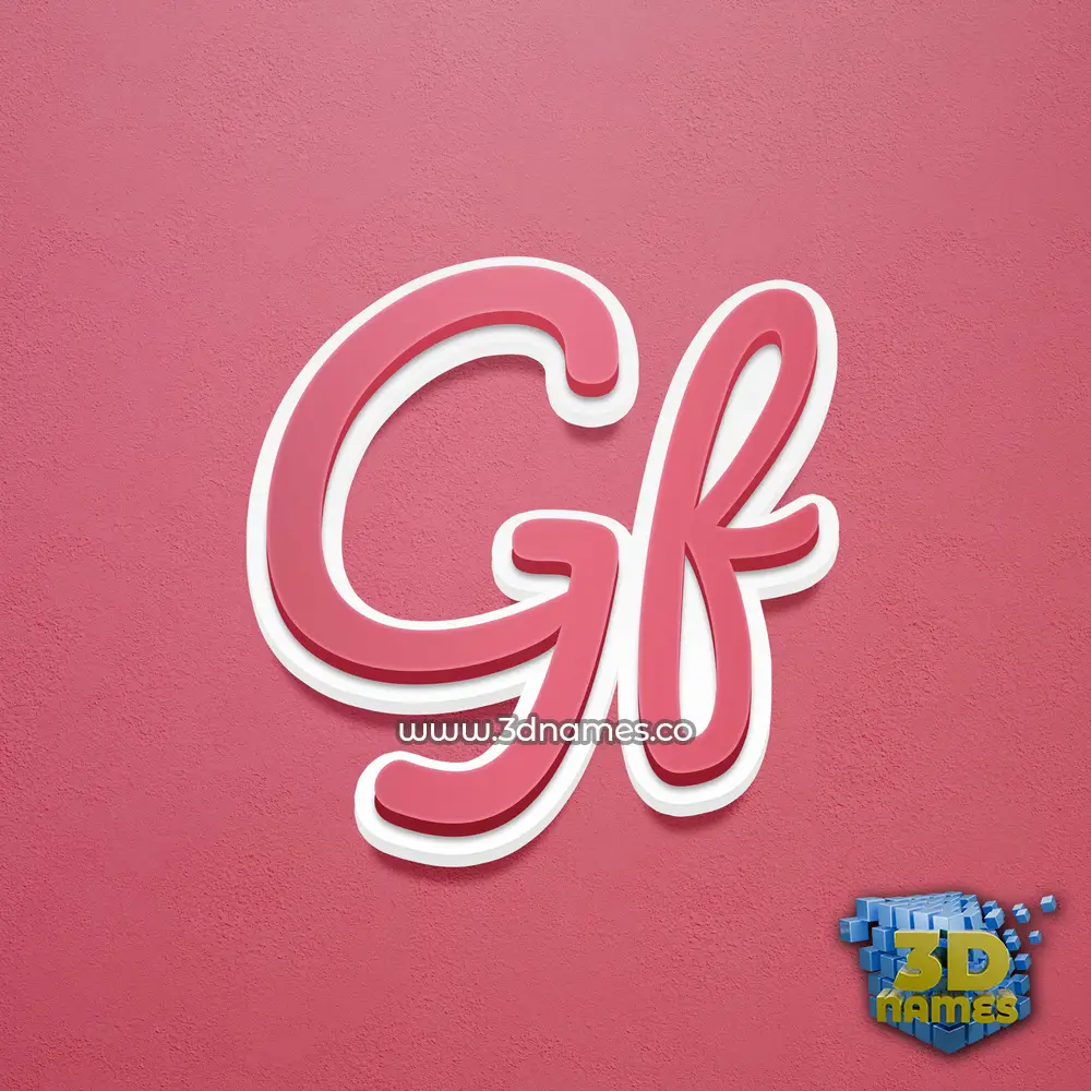 gf in Red Scribble style - 3D name wallpaper
