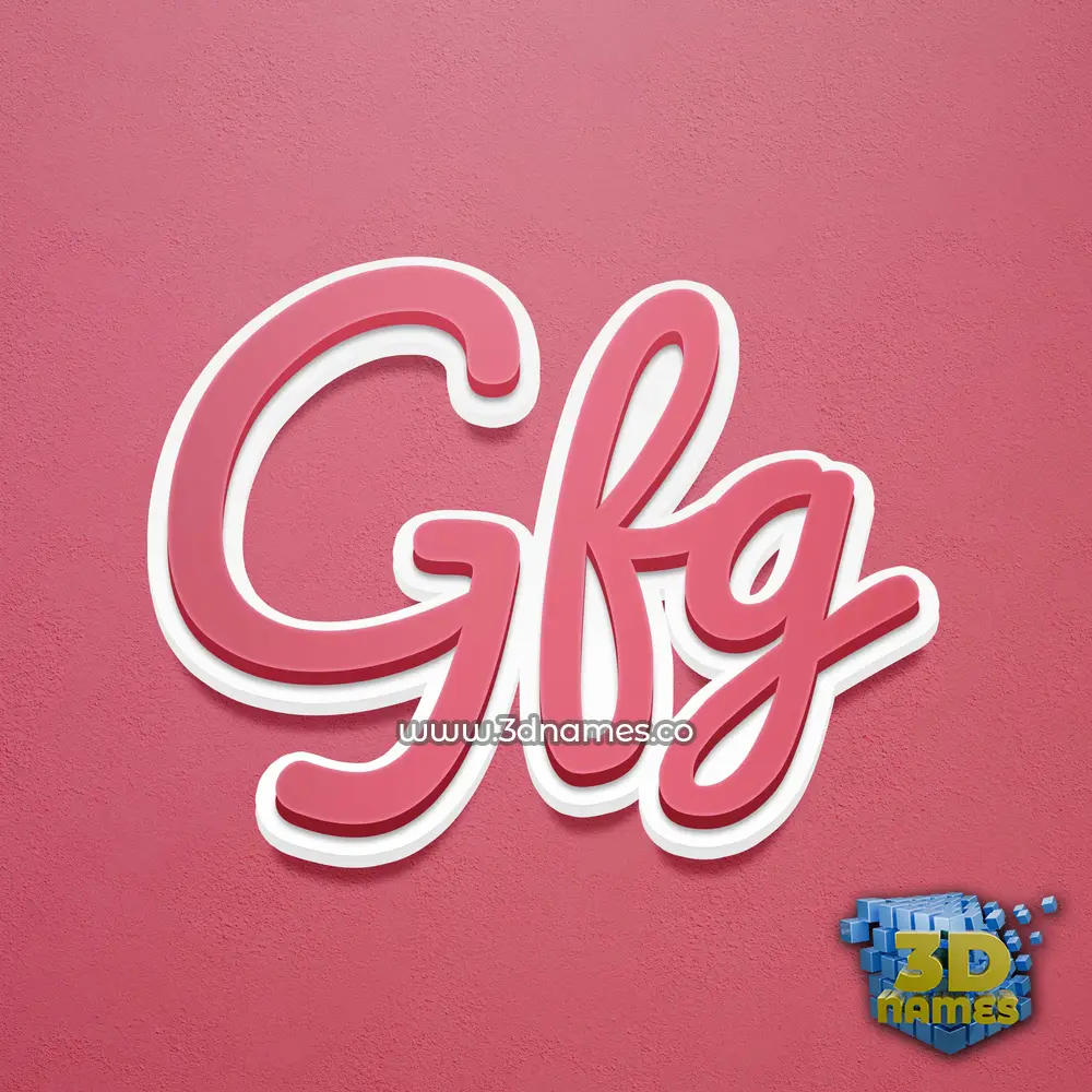 gfg in Red Scribble style - 3D name wallpaper