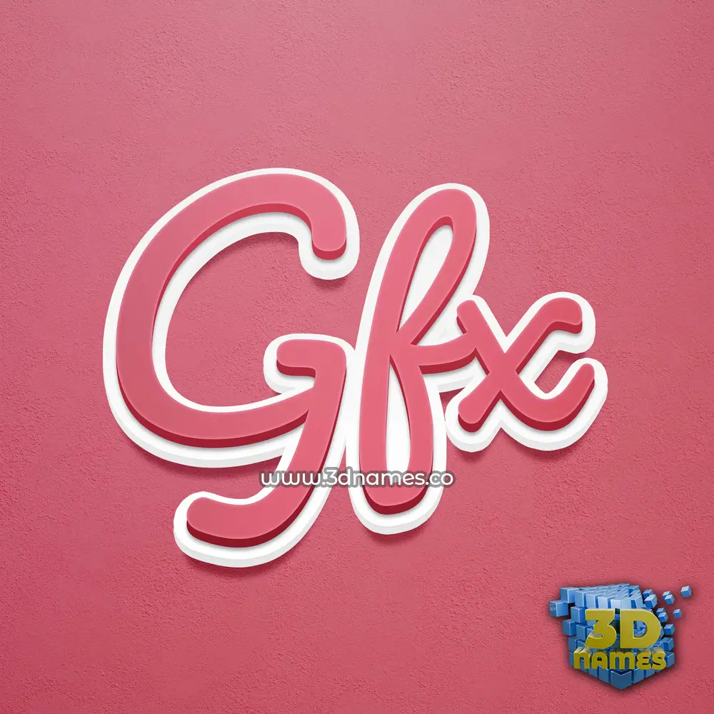 gfx in Red Scribble style - 3D name wallpaper