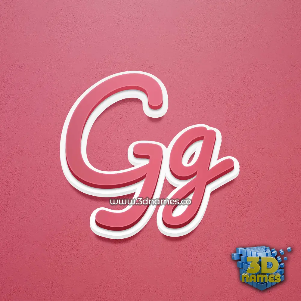 gg in Red Scribble style - 3D name wallpaper