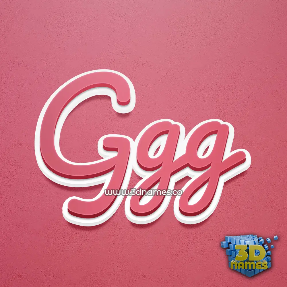 ggg in Red Scribble style - 3D name wallpaper
