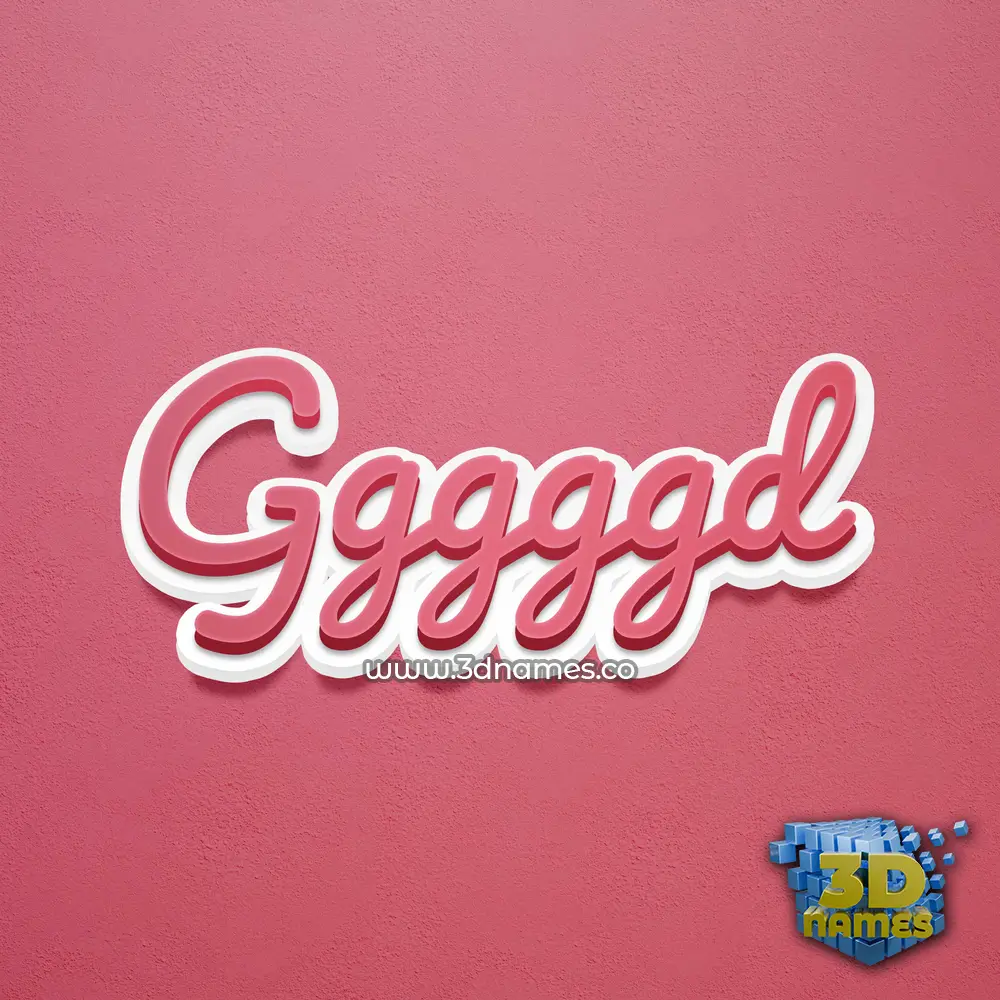 gggggd in Red Scribble style - 3D name wallpaper
