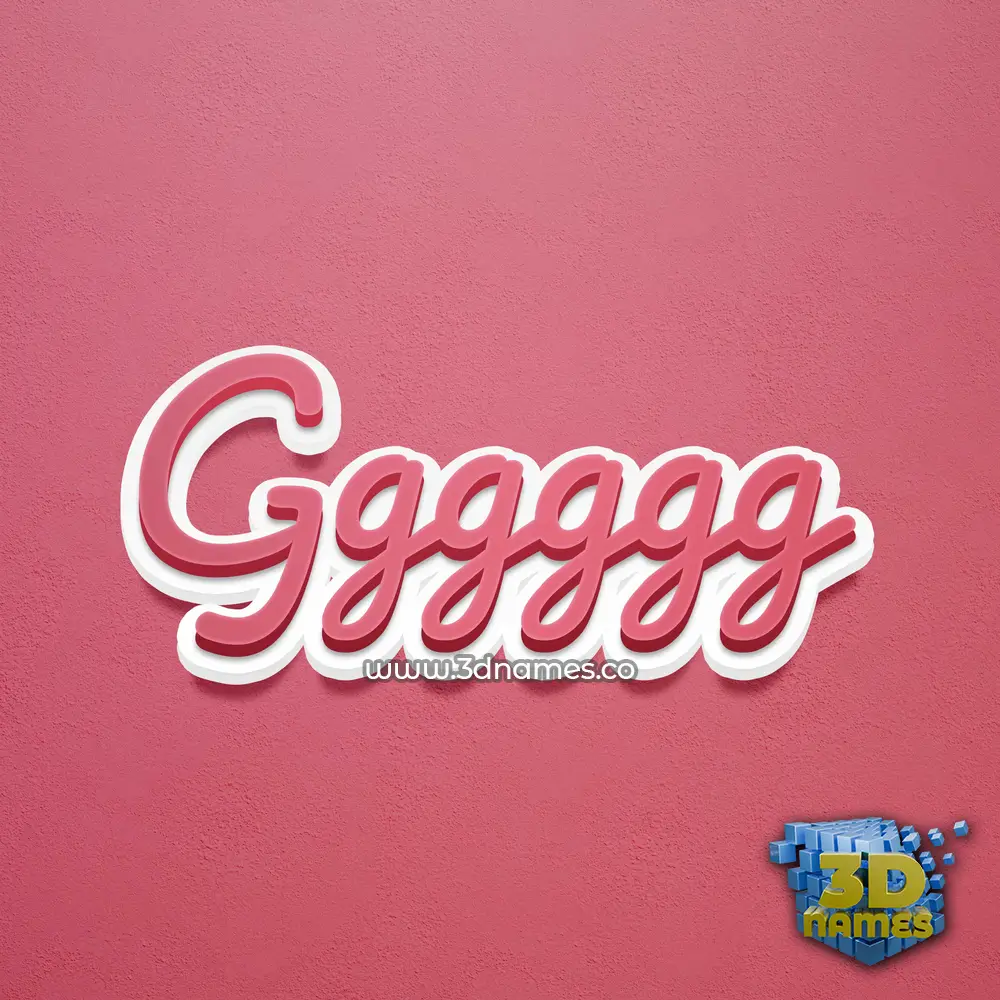 gggggg in Red Scribble style - 3D name wallpaper