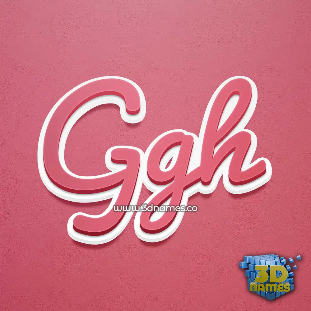 ggh in Red Scribble style - 3D name wallpaper