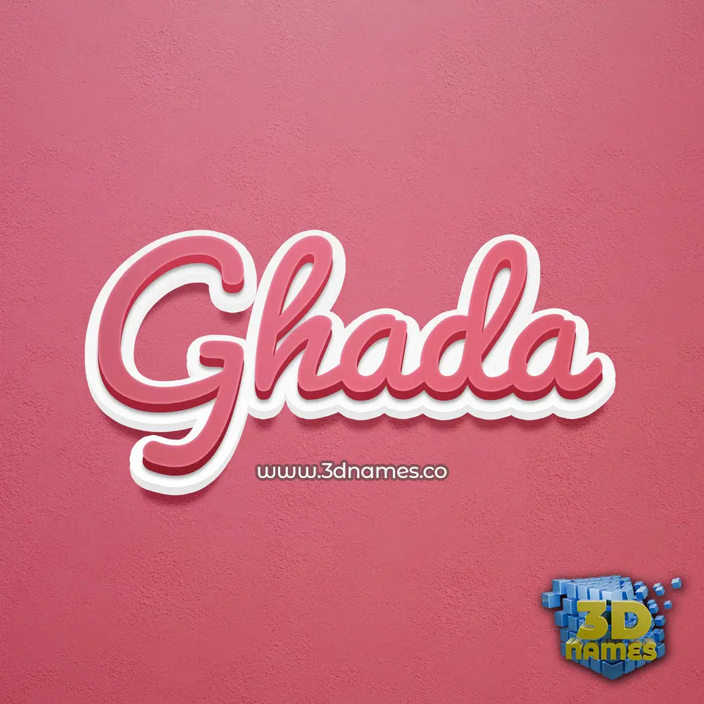 ghada in Red Scribble style - 3D name wallpaper