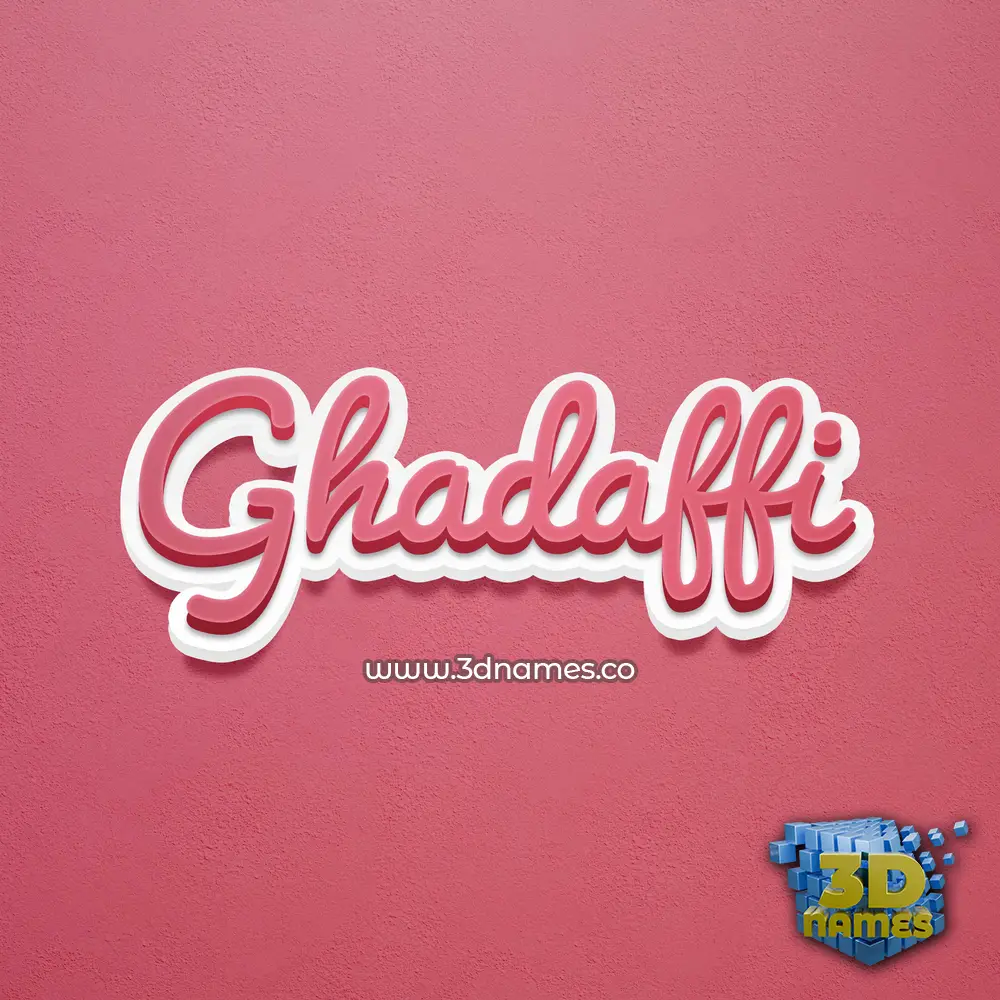ghadaffi in Red Scribble style - 3D name wallpaper