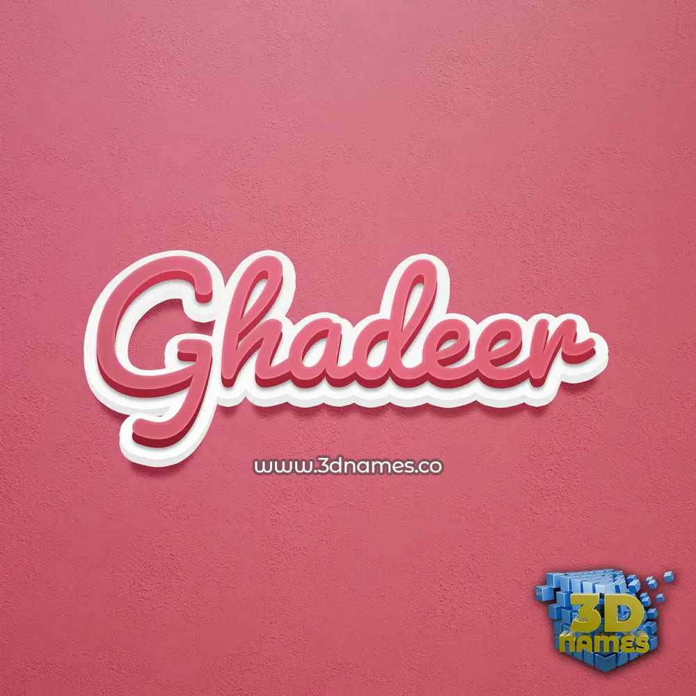 ghadeer in Red Scribble style - 3D name wallpaper