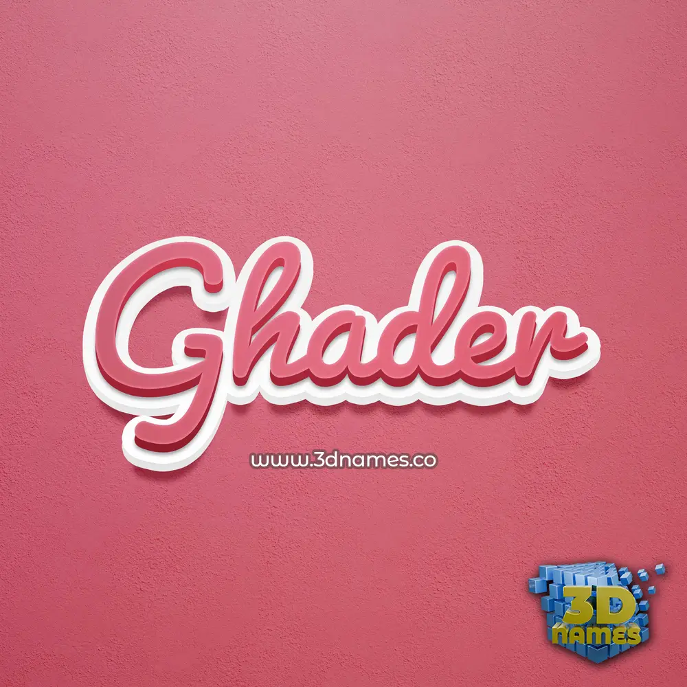 ghader in Red Scribble style - 3D name wallpaper