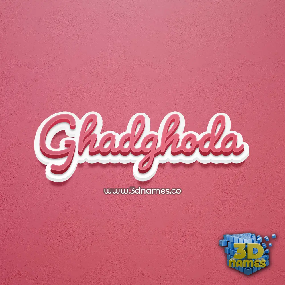 ghadghoda in Red Scribble style - 3D name wallpaper
