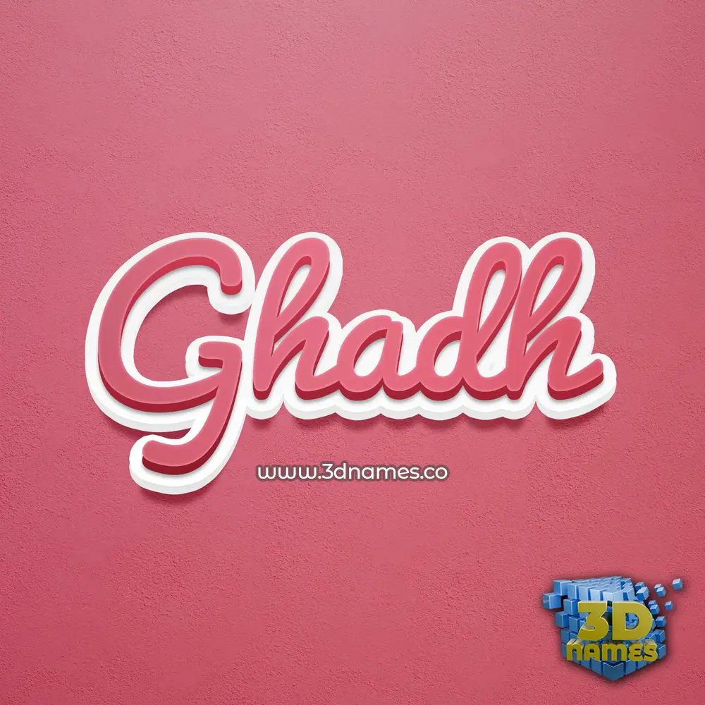 ghadh in Red Scribble style - 3D name wallpaper