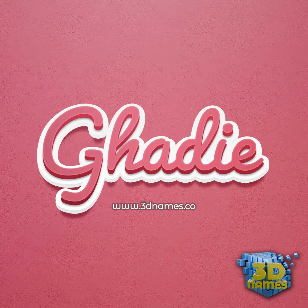 ghadie in Red Scribble style - 3D name wallpaper