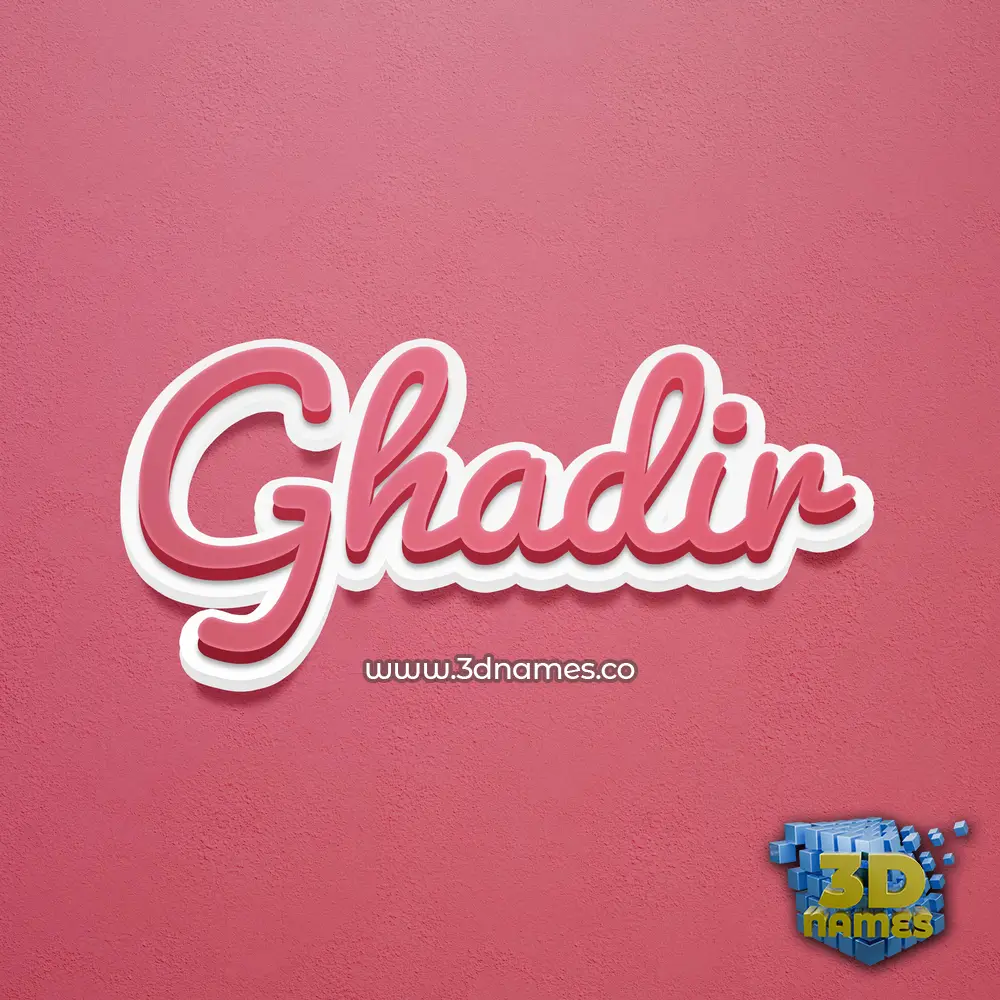 ghadir in Red Scribble style - 3D name wallpaper