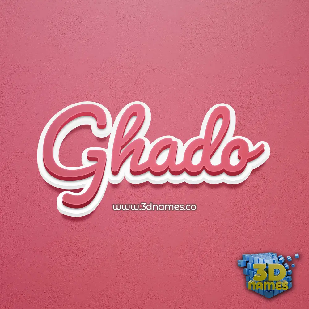 ghado in Red Scribble style - 3D name wallpaper