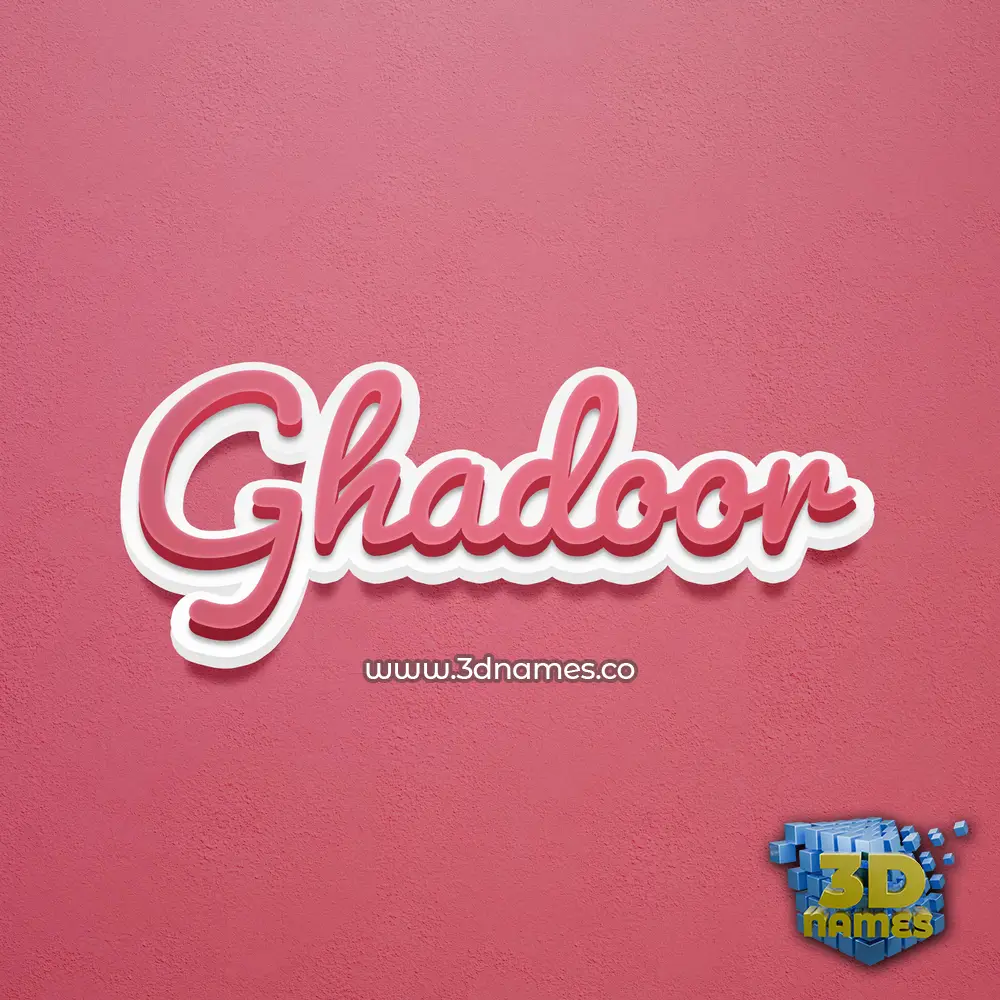 ghadoor in Red Scribble style - 3D name wallpaper