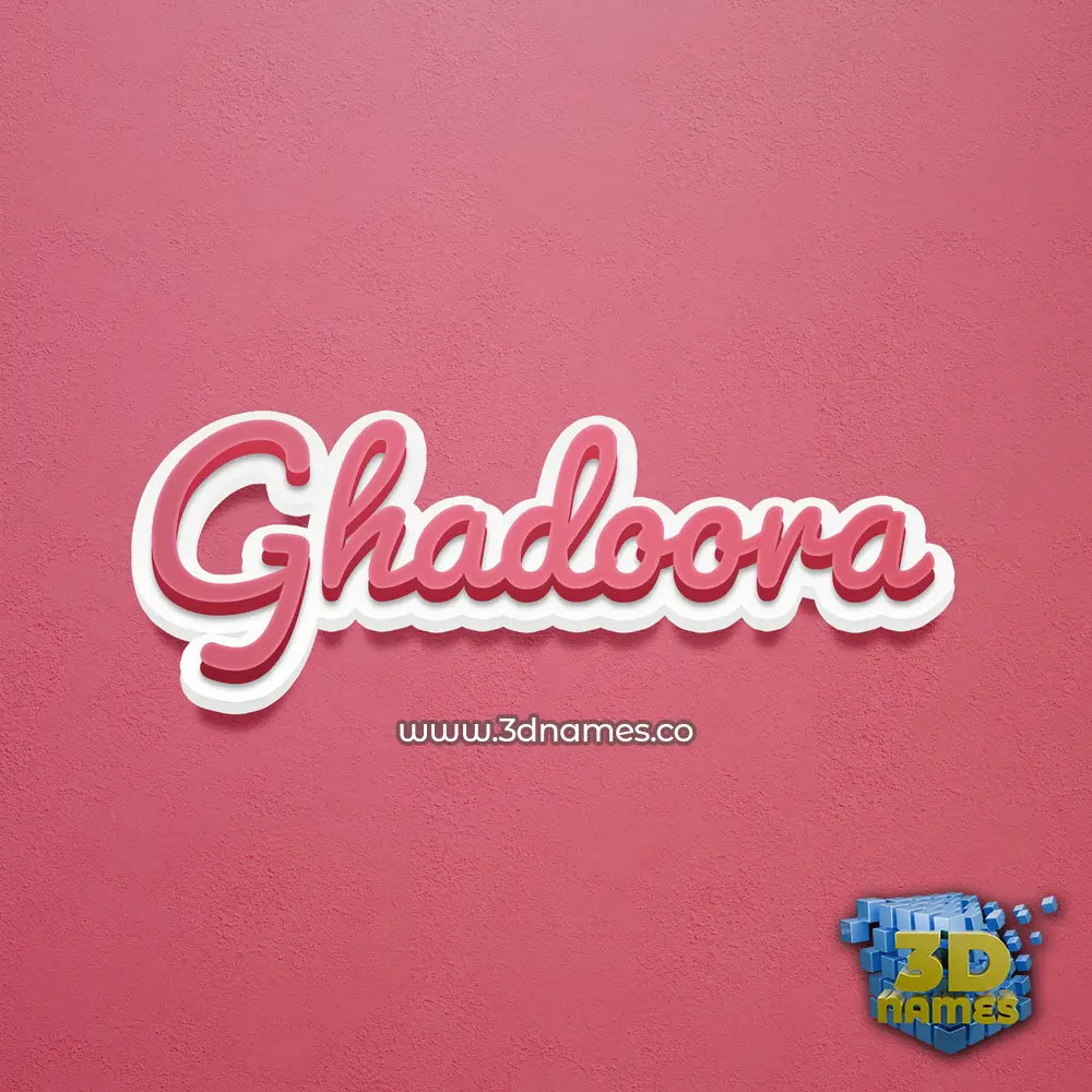 ghadoora in Red Scribble style - 3D name wallpaper
