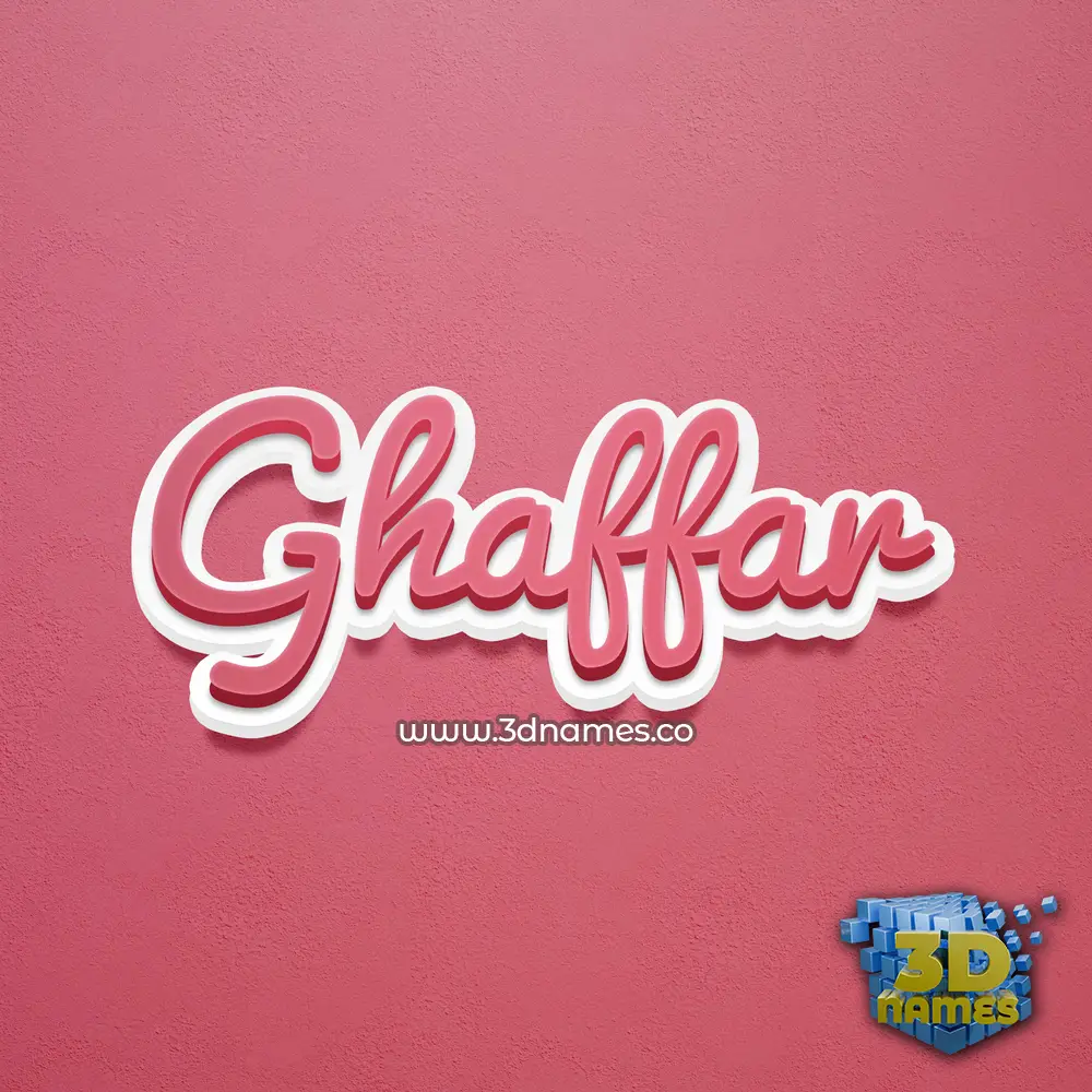 ghaffar in Red Scribble style - 3D name wallpaper