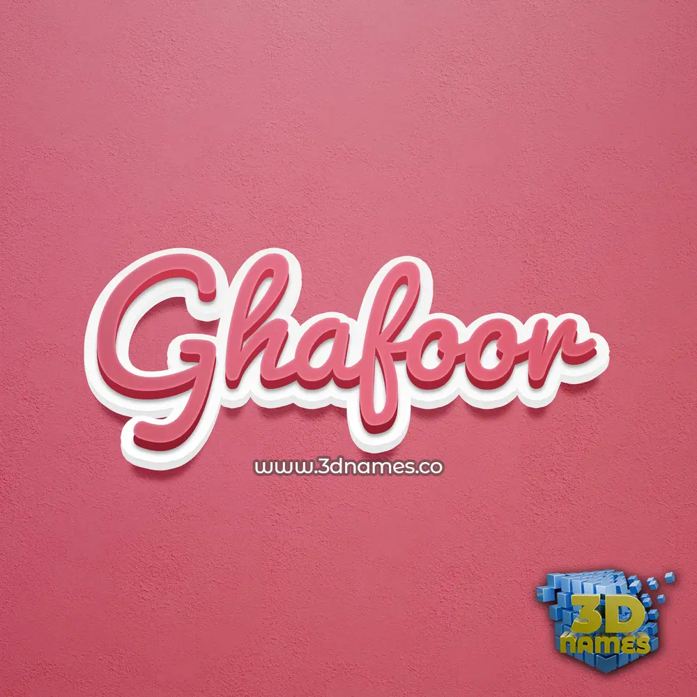 ghafoor in Red Scribble style - 3D name wallpaper