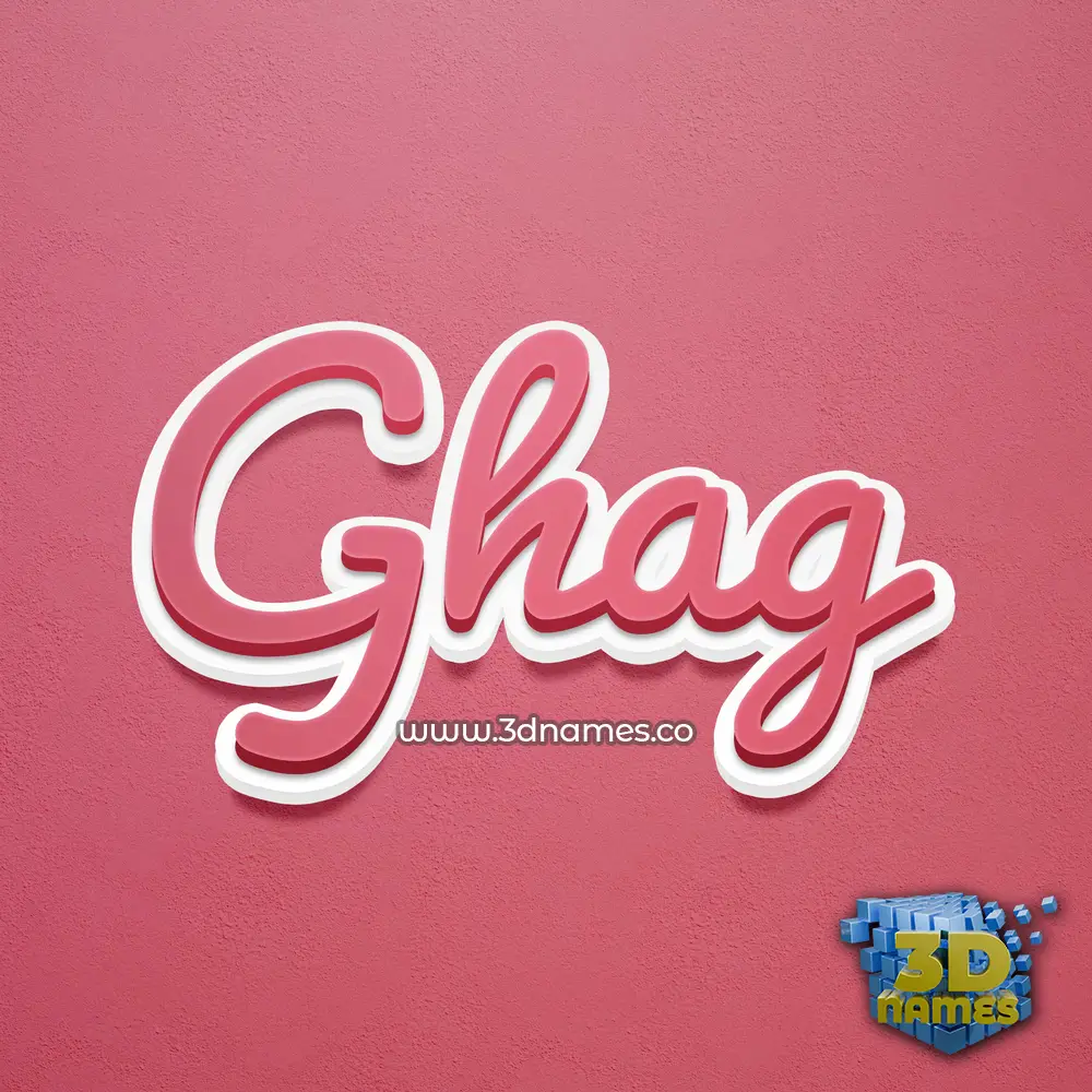 ghag in Red Scribble style - 3D name wallpaper