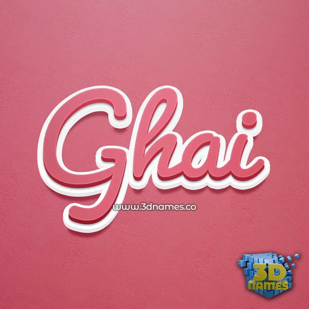 ghai in Red Scribble style - 3D name wallpaper