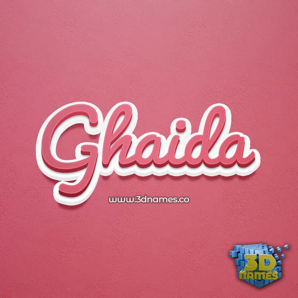 ghaida in Red Scribble style - 3D name wallpaper