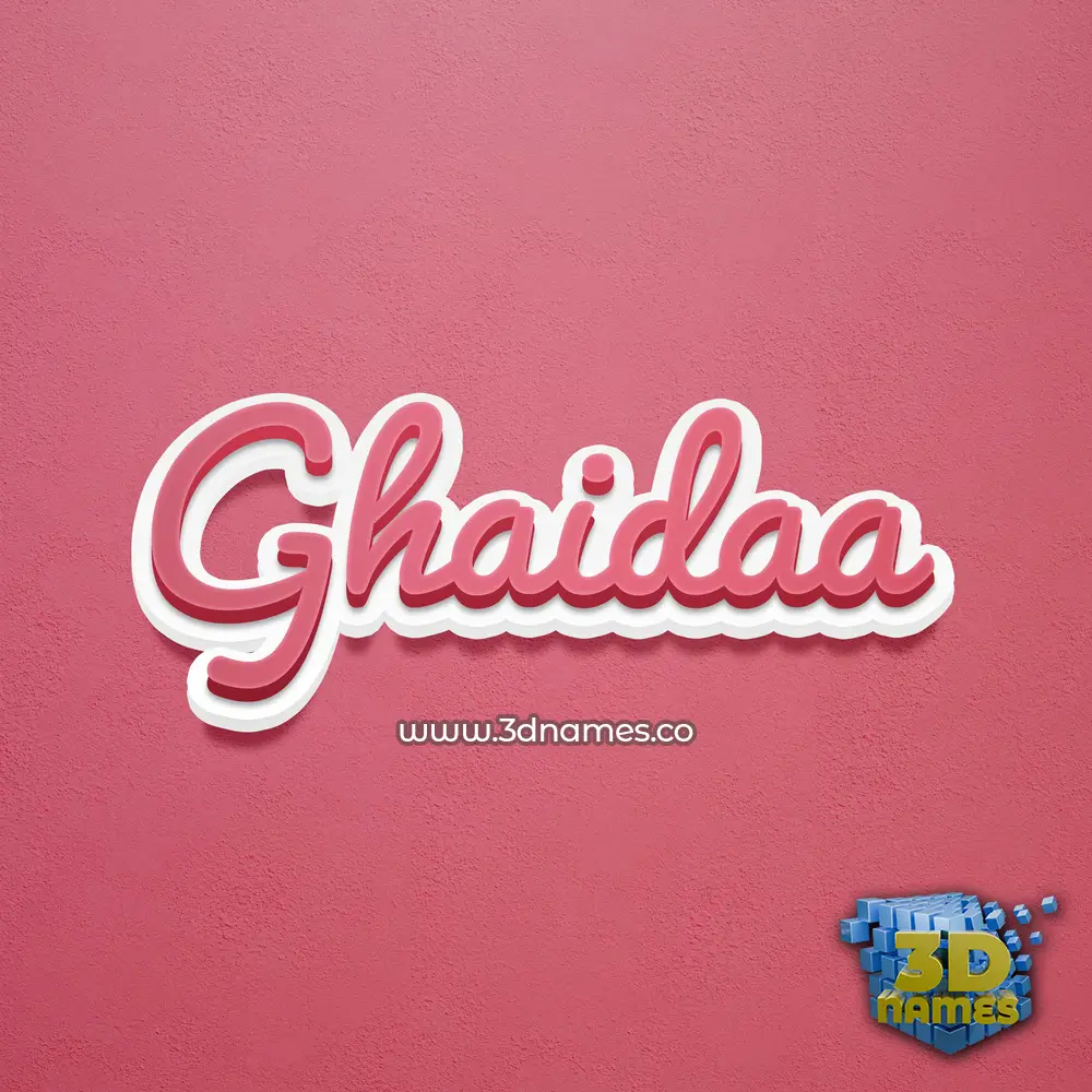 ghaidaa in Red Scribble style - 3D name wallpaper