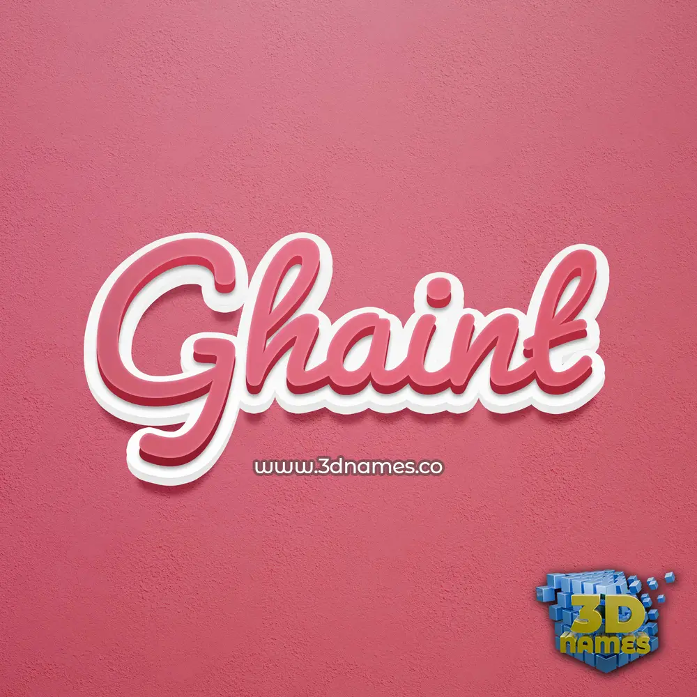 ghaint in Red Scribble style - 3D name wallpaper