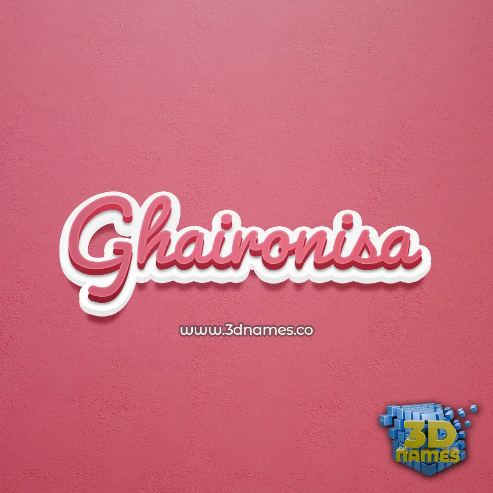 ghaironisa in Red Scribble style - 3D name wallpaper
