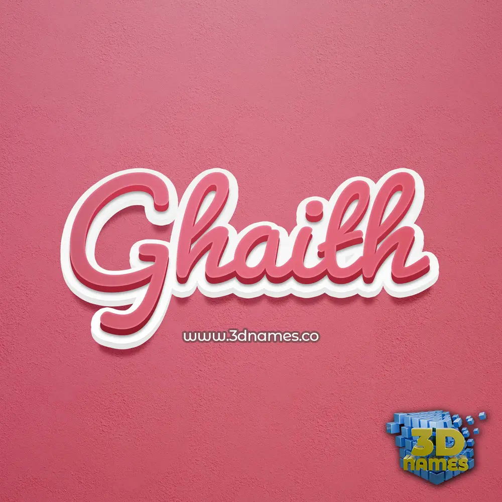 ghaith in Red Scribble style - 3D name wallpaper