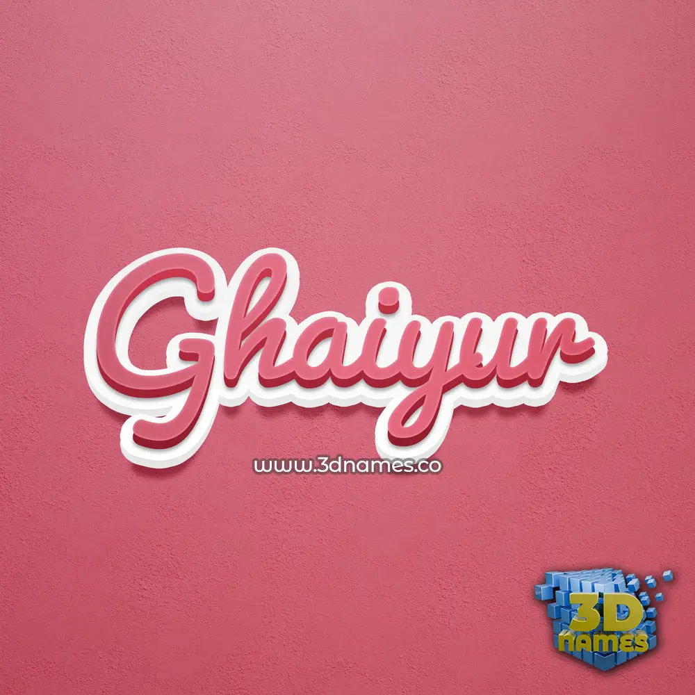 ghaiyur in Red Scribble style - 3D name wallpaper