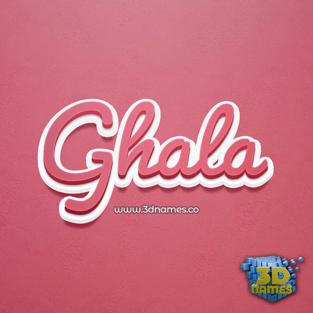 ghala in Red Scribble style - 3D name wallpaper