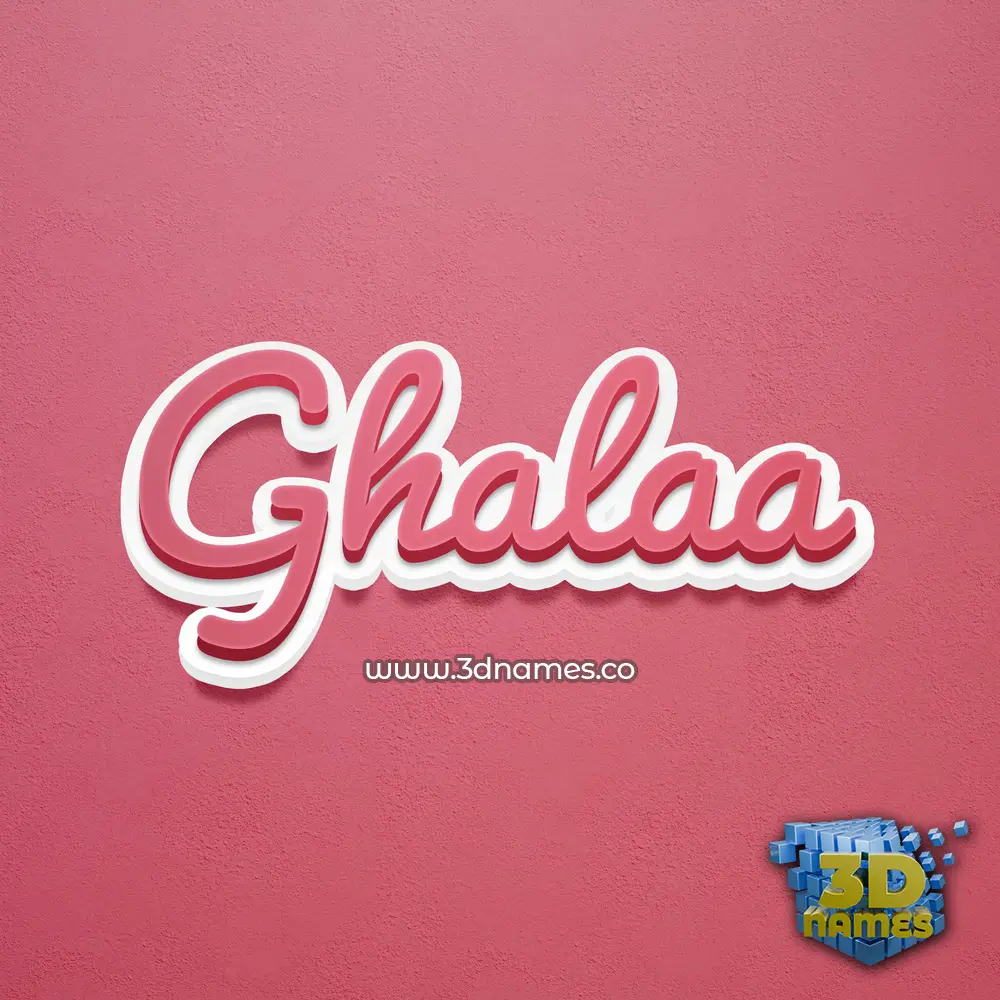 ghalaa in Red Scribble style - 3D name wallpaper