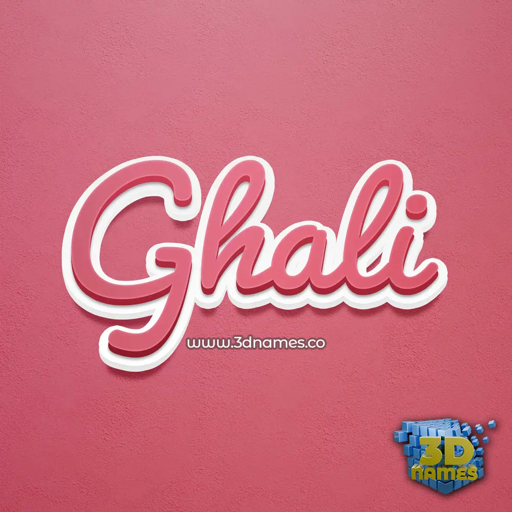 ghali in Red Scribble style - 3D name wallpaper