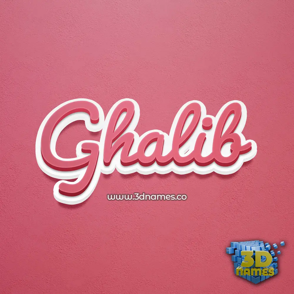 ghalib in Red Scribble style - 3D name wallpaper