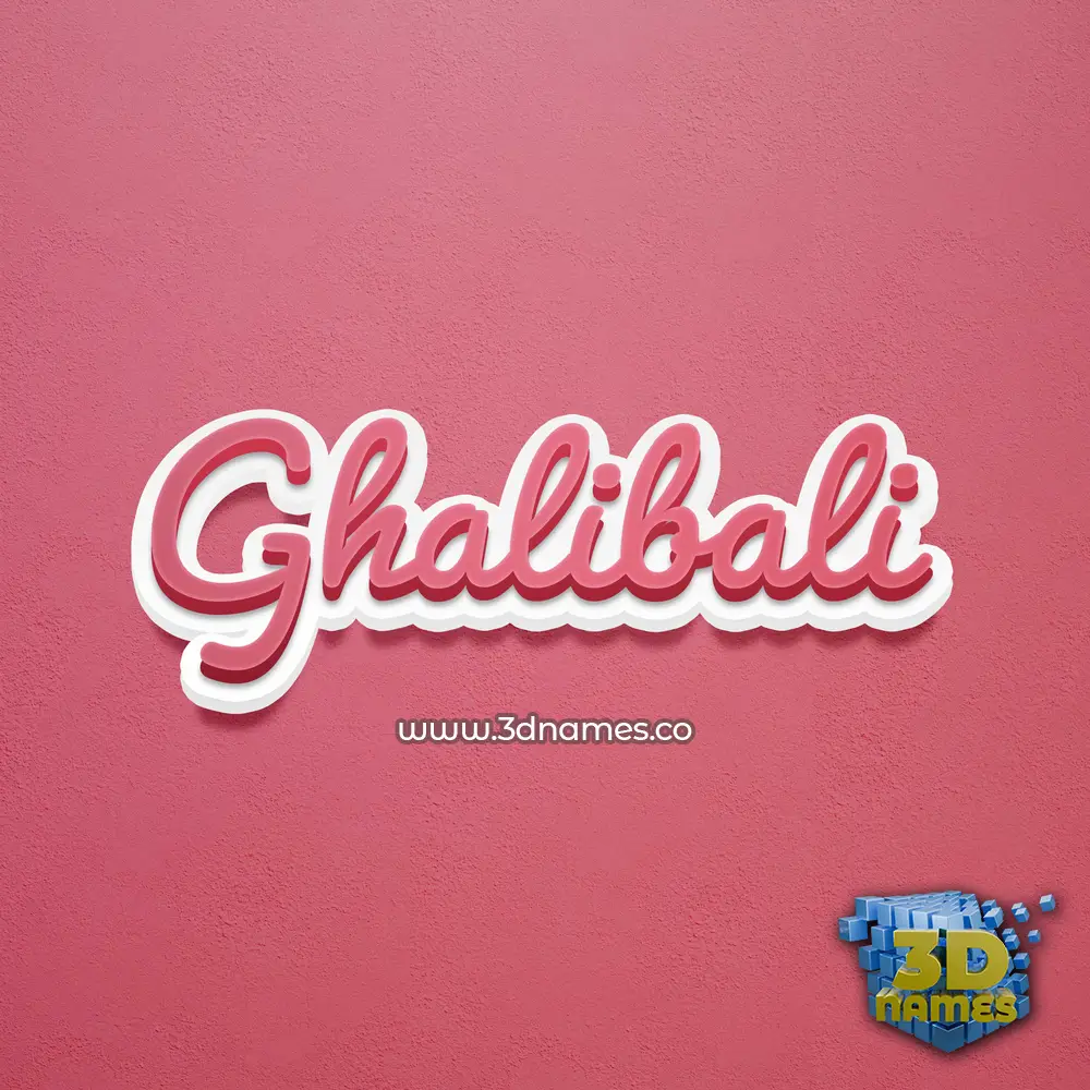 ghalibali in Red Scribble style - 3D name wallpaper