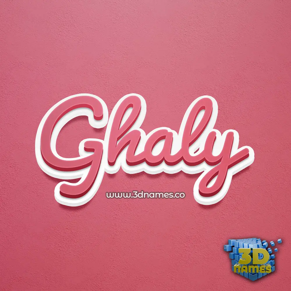 ghaly in Red Scribble style - 3D name wallpaper