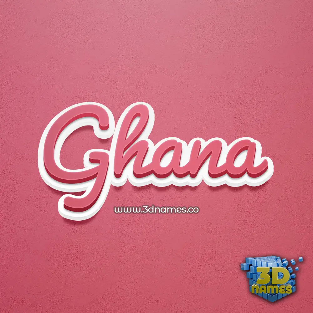 ghana in Red Scribble style - 3D name wallpaper