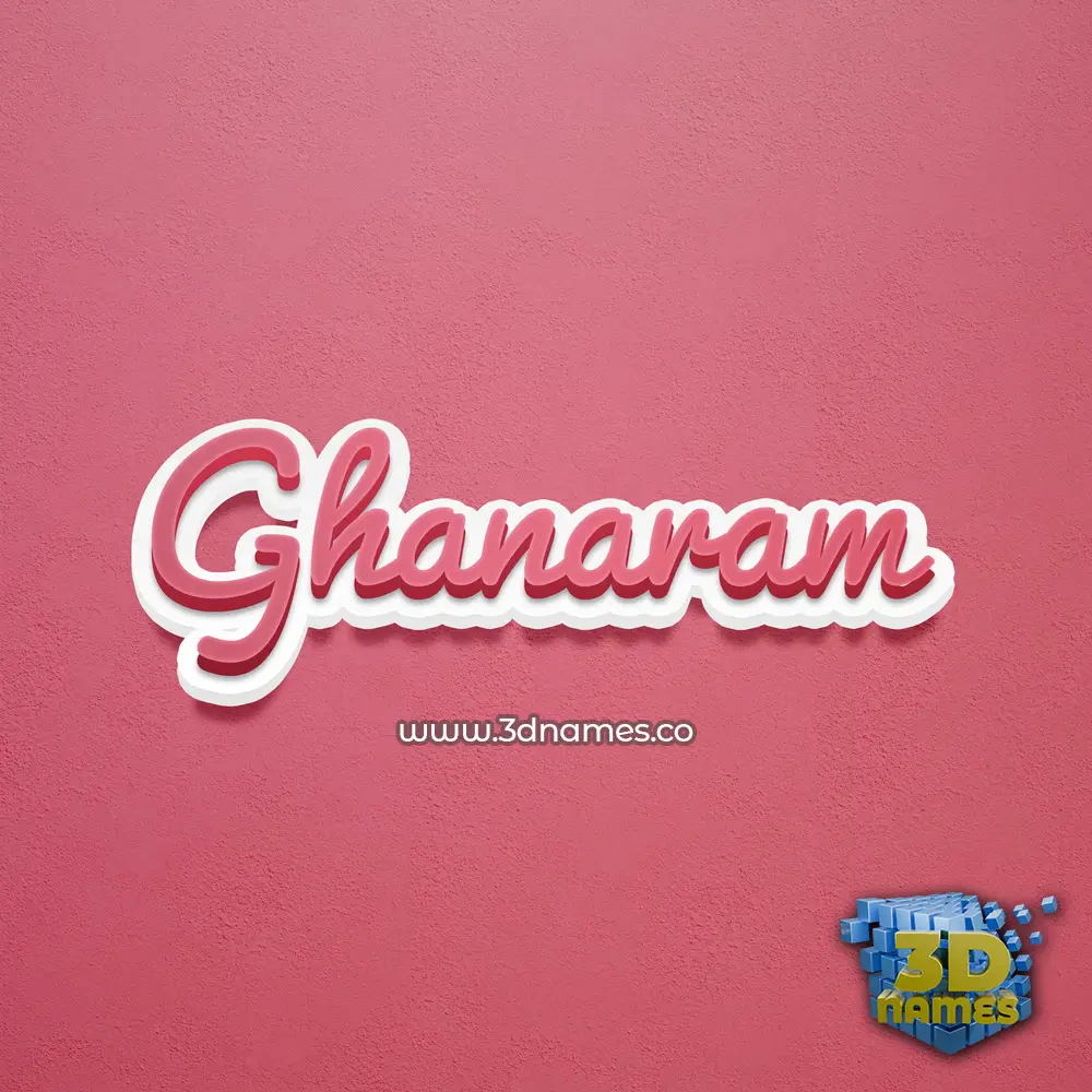 ghanaram in Red Scribble style - 3D name wallpaper