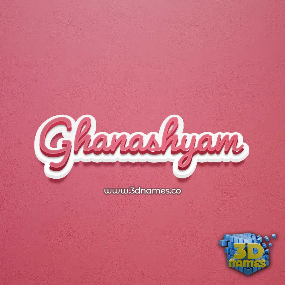 ghanashyam in Red Scribble style - 3D name wallpaper