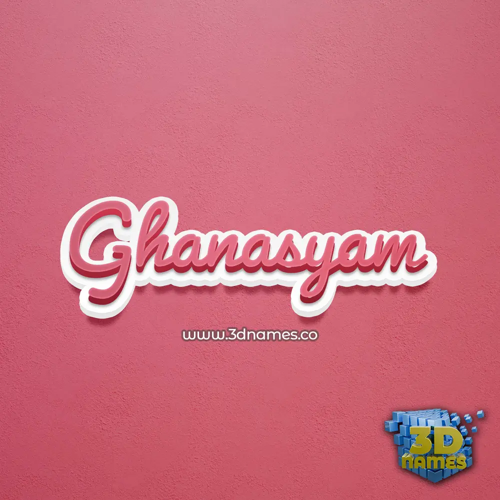 ghanasyam in Red Scribble style - 3D name wallpaper
