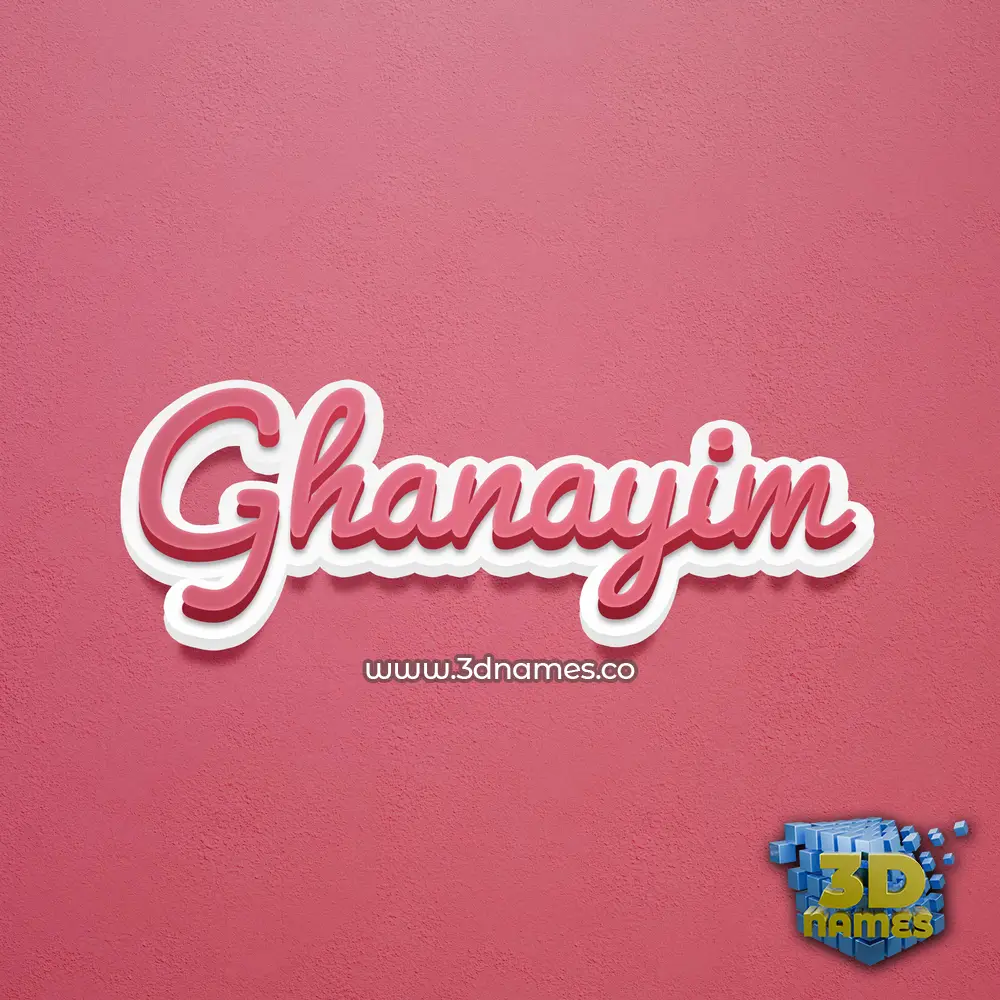 ghanayim in Red Scribble style - 3D name wallpaper
