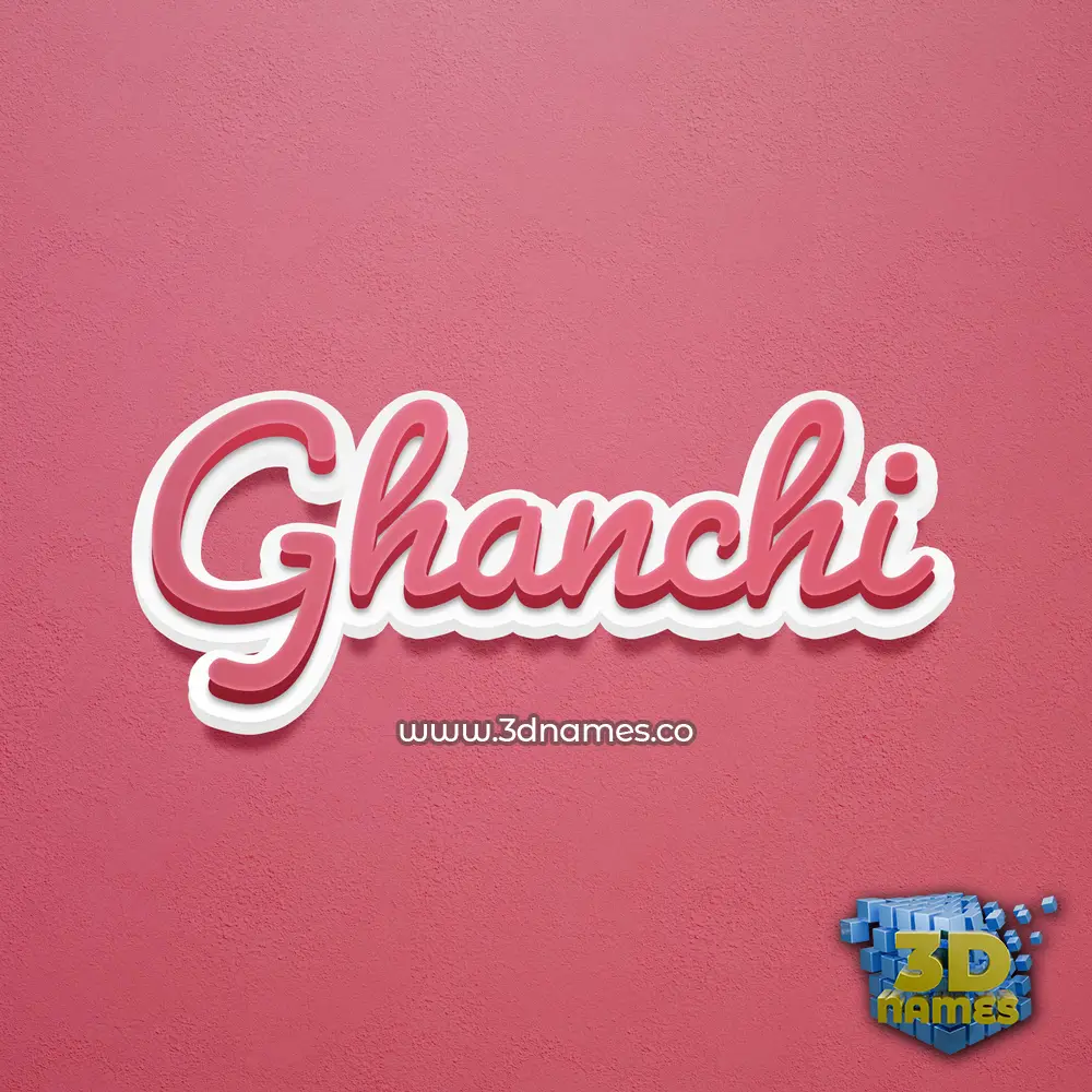 ghanchi in Red Scribble style - 3D name wallpaper