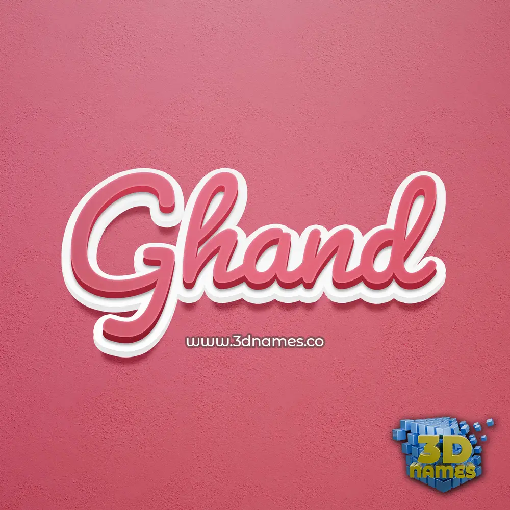 ghand in Red Scribble style - 3D name wallpaper