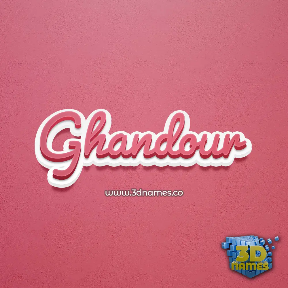 ghandour in Red Scribble style - 3D name wallpaper