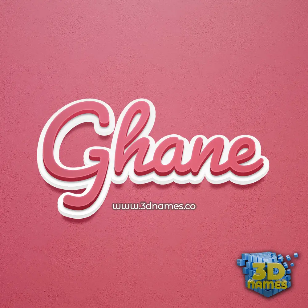 ghane in Red Scribble style - 3D name wallpaper