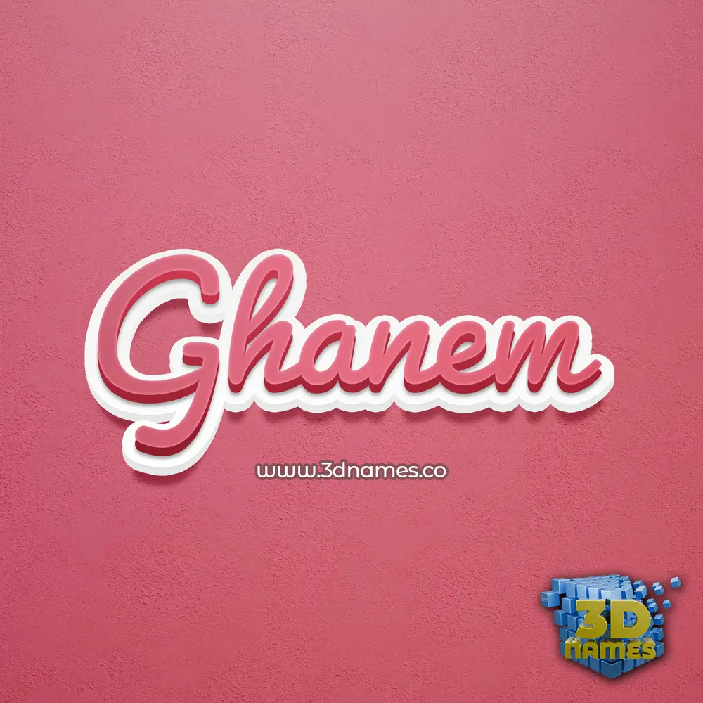 ghanem in Red Scribble style - 3D name wallpaper