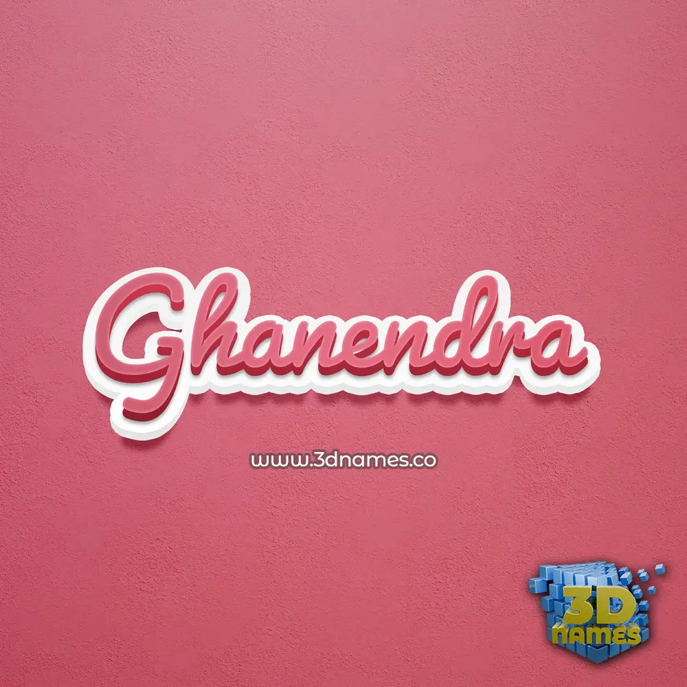ghanendra in Red Scribble style - 3D name wallpaper