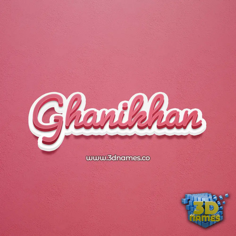 ghanikhan in Red Scribble style - 3D name wallpaper