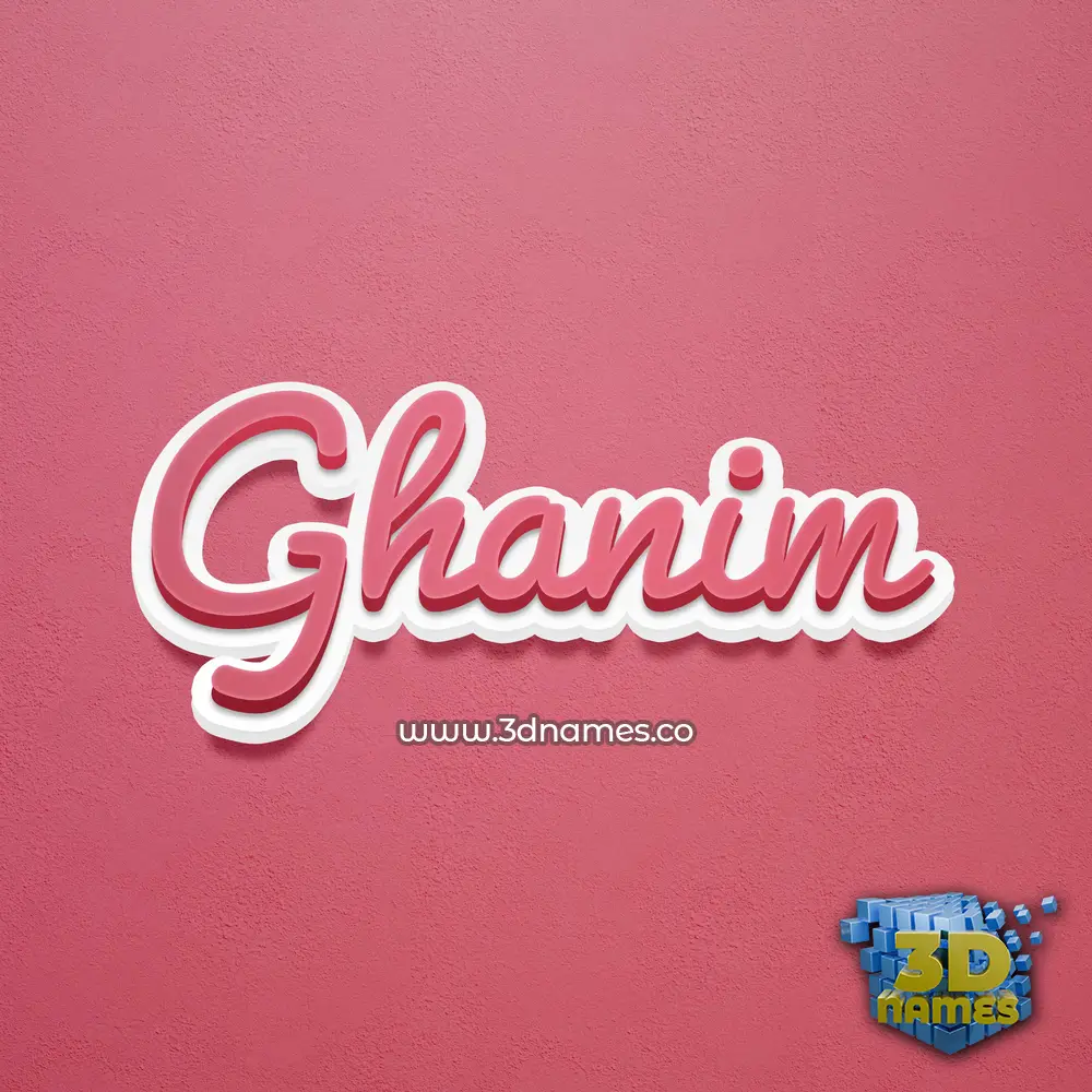 ghanim in Red Scribble style - 3D name wallpaper